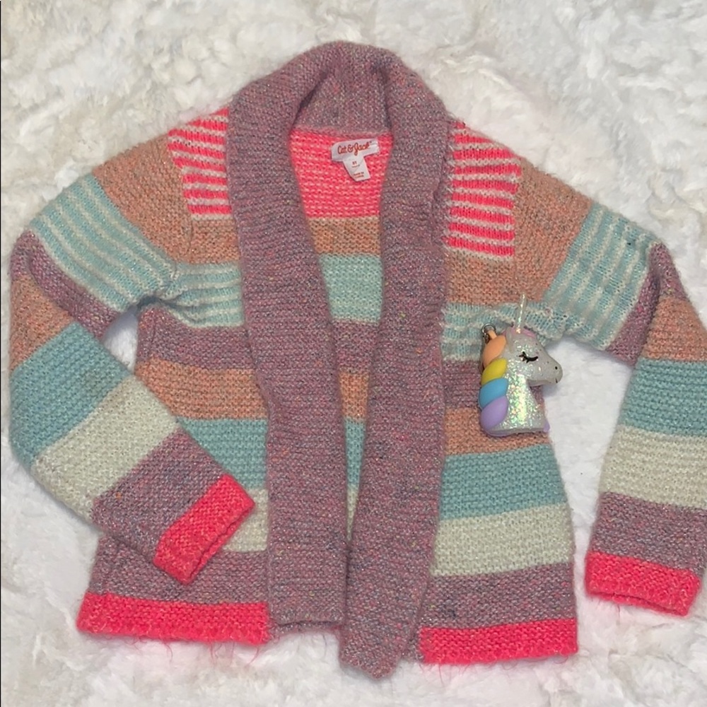 Beautiful Colorful Cat & Jack open Cardigan